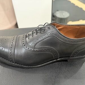 Allen Edmonds Black Leather Wingtip Derby Shoes strand made USA